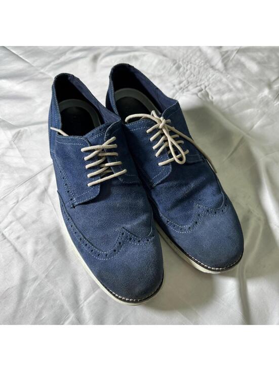 Cole Haan Other - Men's Blue Suede Wingtip Dress Shoes Cole Haan Grand OS 11 Mens